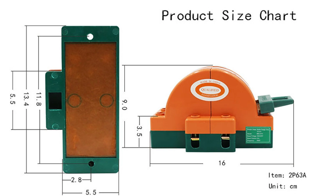 2 Pole 63A Double Power Supply Change Switch Blade Knife Switch