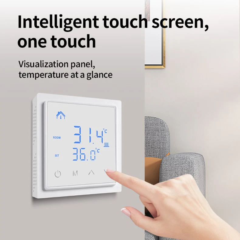 Smart Thermostat 3A16A Floor Heating Temperature Controller with LED Touch Screen Electric Heating Control for Gas Boiler