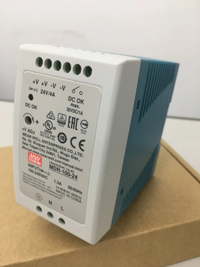 Original-New Mean-Well-Mdr-100-24 Power-Supply AC-DC-24V 4A-100-264V in-Enclosed DIN-Pfc Industrial-96W Mdr-Series Good-Price