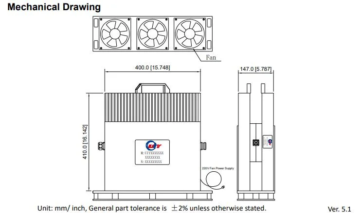 DC-3GHz High Power 2000W RF Coaxial Attenuator