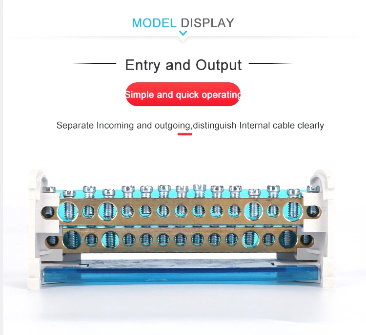 Wkh-215 DIN Rail Unipolar Distribution Terminal Blocks 500V 125A 35mm 2