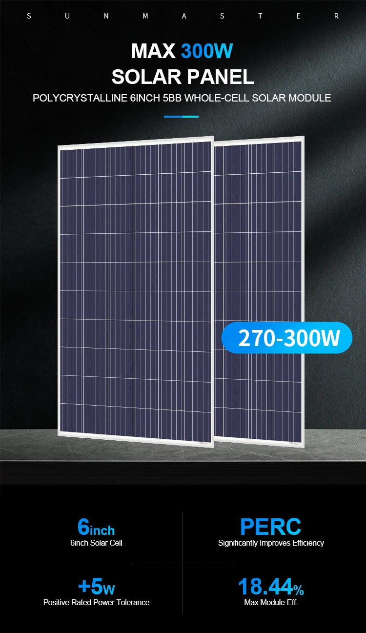 Wholesale All Black Cost 100W 275W 365W 9bb 300W 200W 150W 400 Watt PV Half Cell Doubble Glass Poly Solar Panel