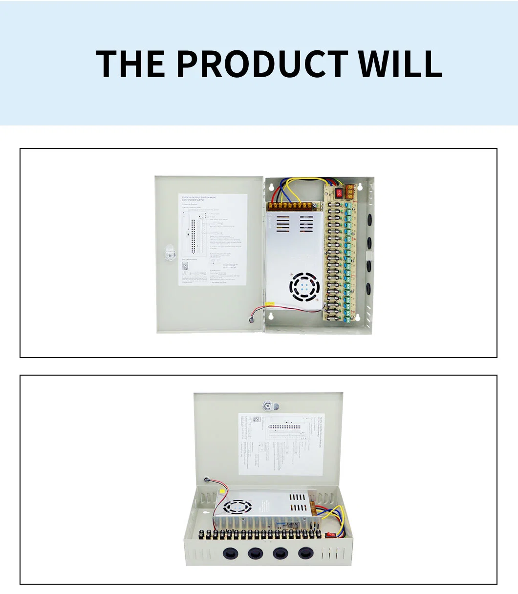 The Shampower 12V 30A 18 Fused Outputs CCTV Switching Power Supply for Security CCTV Camera