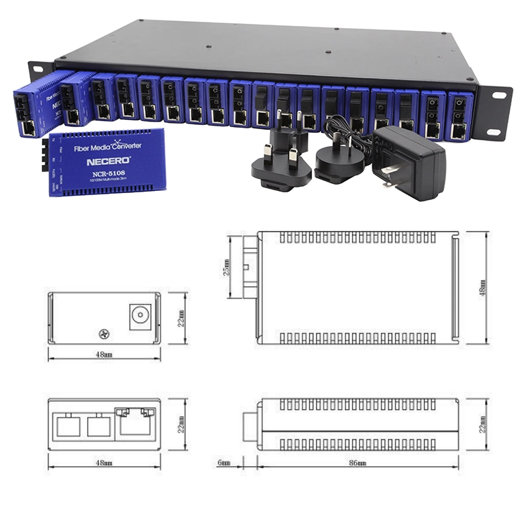 100km Media Converter 12V AC to 12V DC /220V to 380V Converter