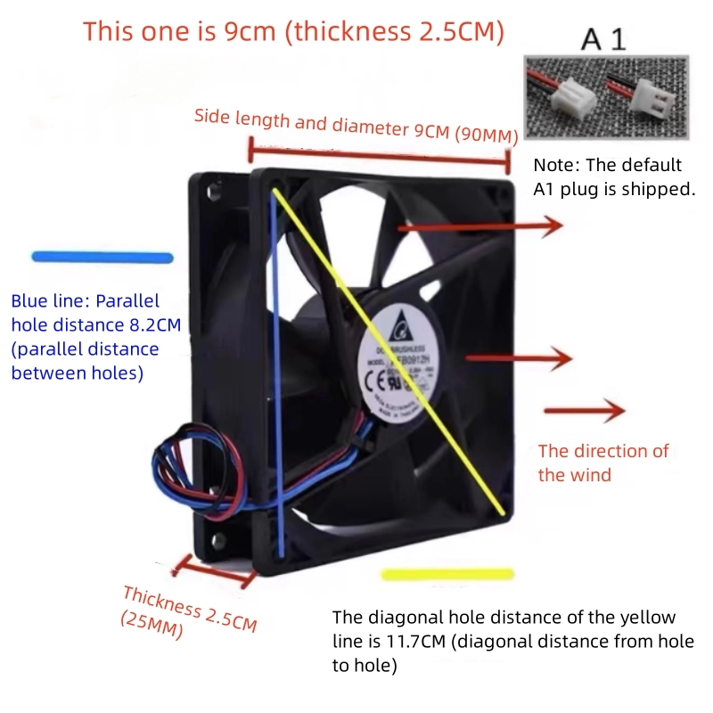 Delta 4/6cm/7cm 8cm 9cm 12cm Silent 12V/24V Power Amplifier Chassis Inverter Cooling Fan