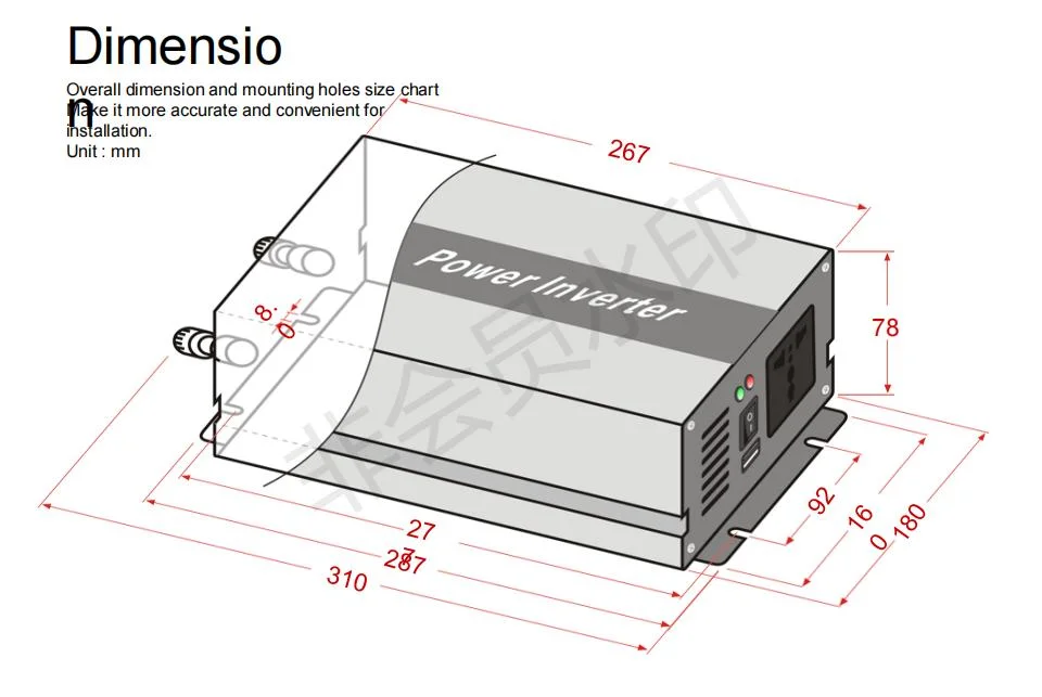 Car Power Inverter 300W 600W 1000W 1200W 2000W 3000W Pure Sine Wave 12V DC to 110V 220V Converter for Home