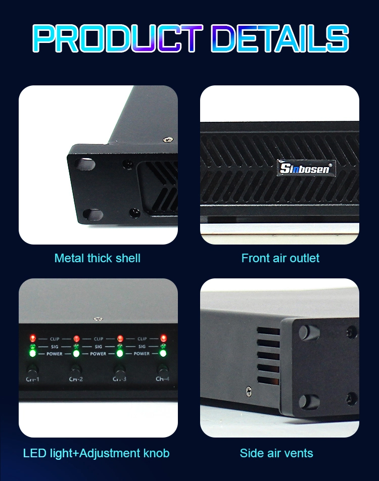 Sinbosen K4-1700 4 Channels 2800W Professional 1u Digital Class D Power Amplifier