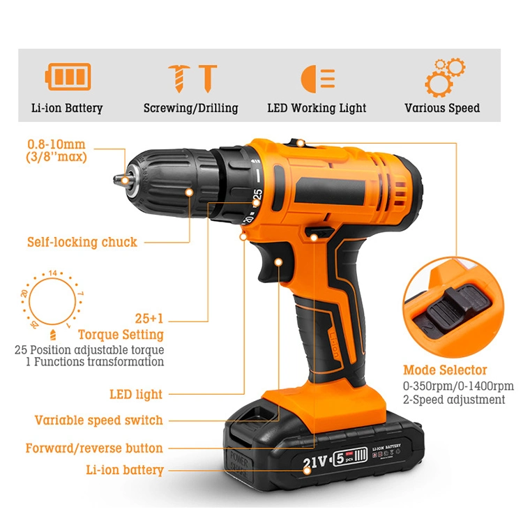 12V Screwdriver Cordless Drill and Screw Driver with Li-ion Battery