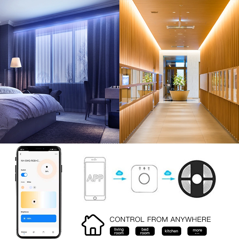 Zigbee RGB CCT LED Strip Light Controller Flexible Dimmer Driver Module Smart Life Wireless Remote Control with Tuya Conbee Alexa Echo Smartthing Gateway