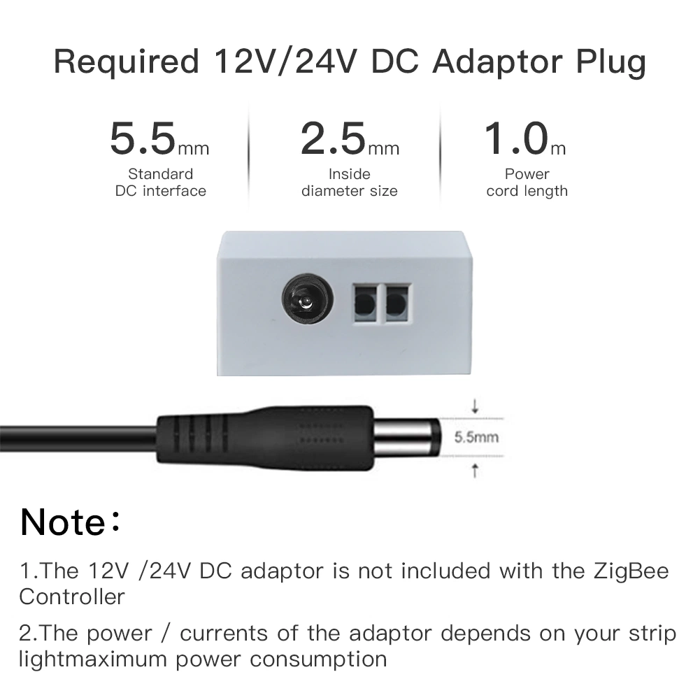 Zigbee RGB CCT LED Strip Light Controller Flexible Dimmer Driver Module Smart Life Wireless Remote Control with Tuya Conbee Alexa Echo Smartthing Gateway