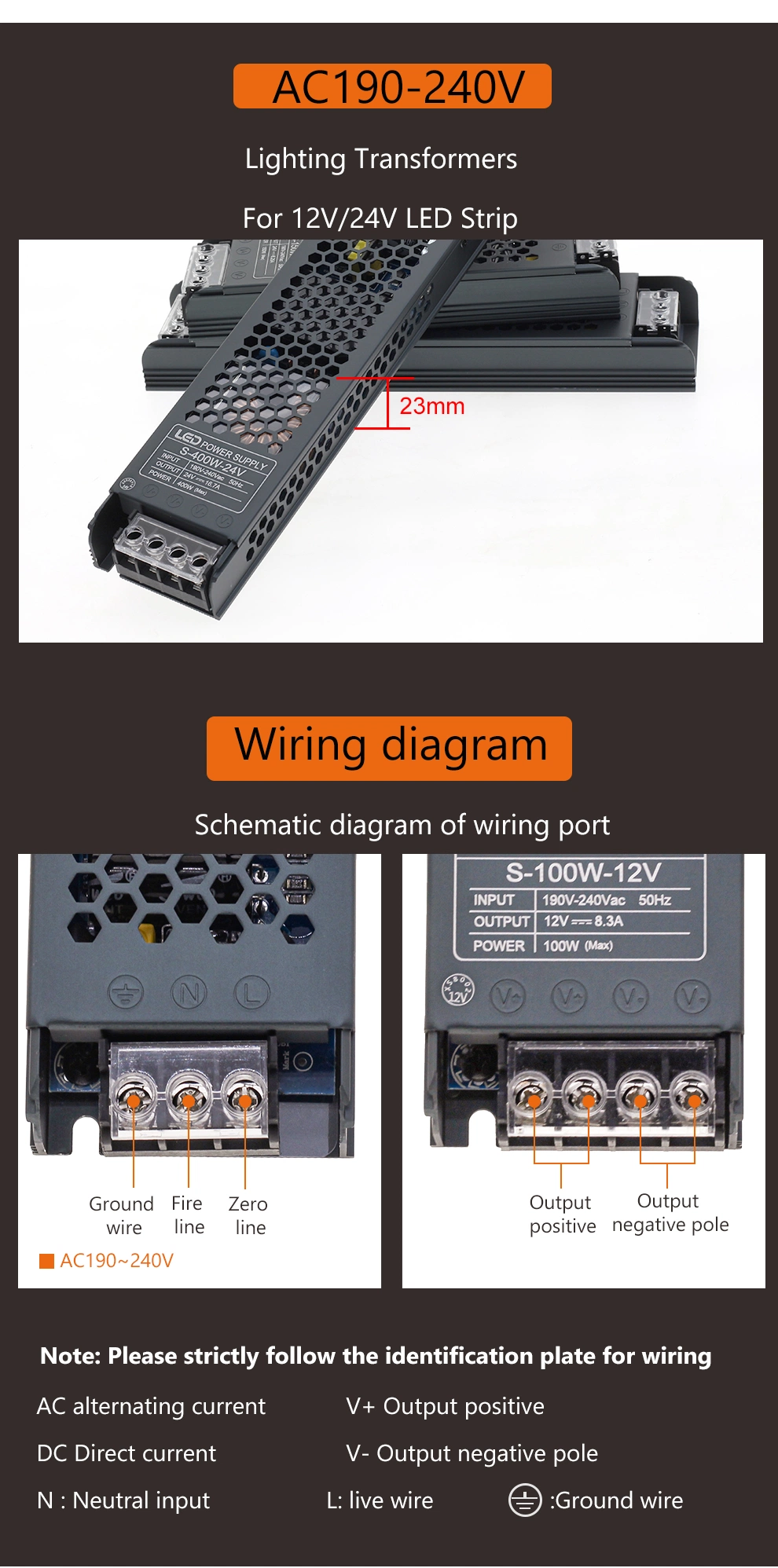 AC110V-240V Driver for LED Strip Lights Adapter DC 12V 24V Lighting Transformers Switching Power Supply Connector 2A 3A 5A 10A