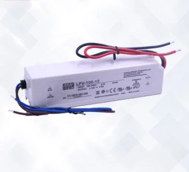 IP67 Waterproof 100W 12V/24V Meanwell Power/Transformer for LED Strip Lpv-100