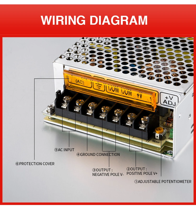 Constant Voltage Switching Power Supply Ms-100-48 100watt 48V 2.08A AC to DC Single Output Mini Size SMPS