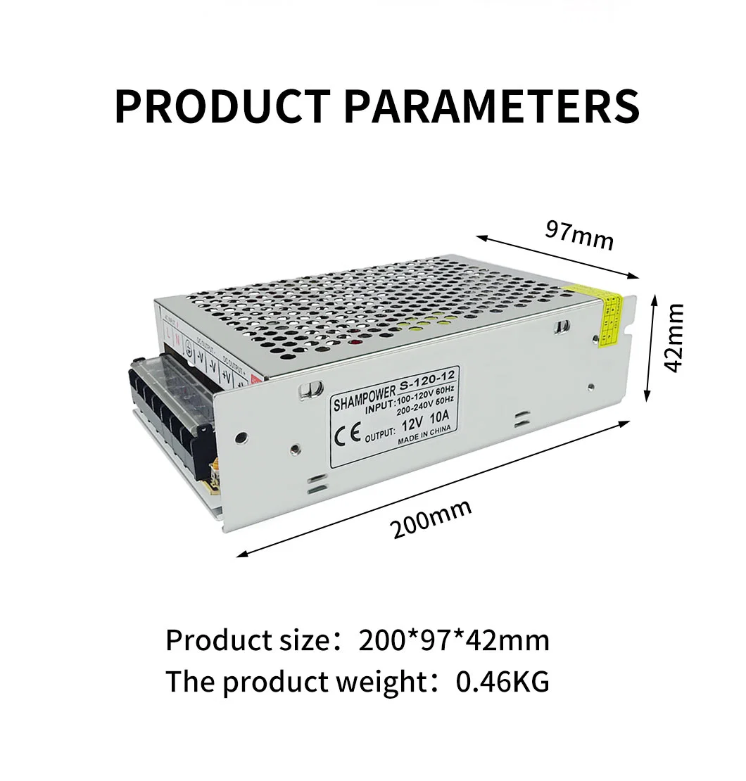 12V 10A 120W Switching Power Supply for LED Lighting