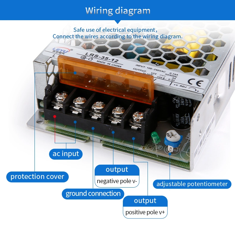 Lrs-35 New Small 35W 12V 24V 36V 48V LED Strip Power Supply