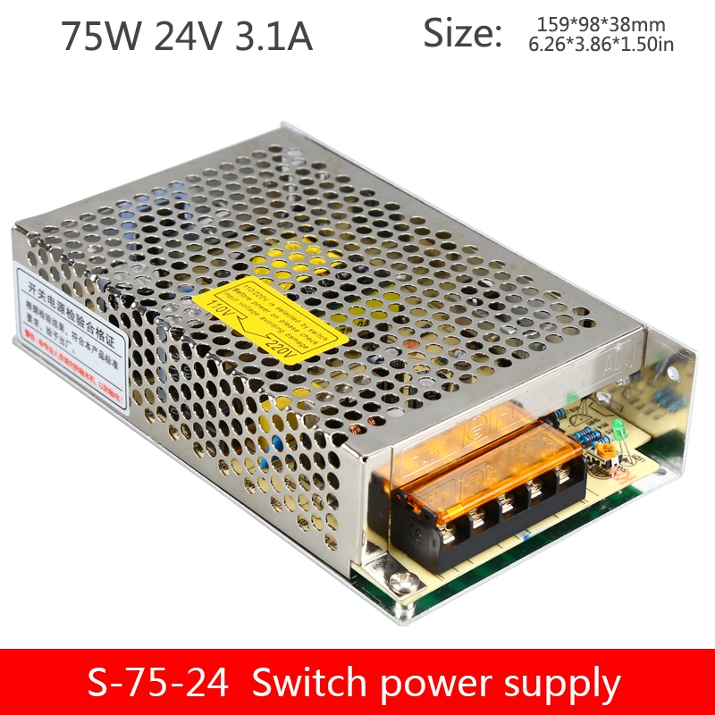 Aluminum Enclosure AC Input DC 48 Volt 1.5A Regulated S-75-48 75W Slim LED Driver Switching Power Supply