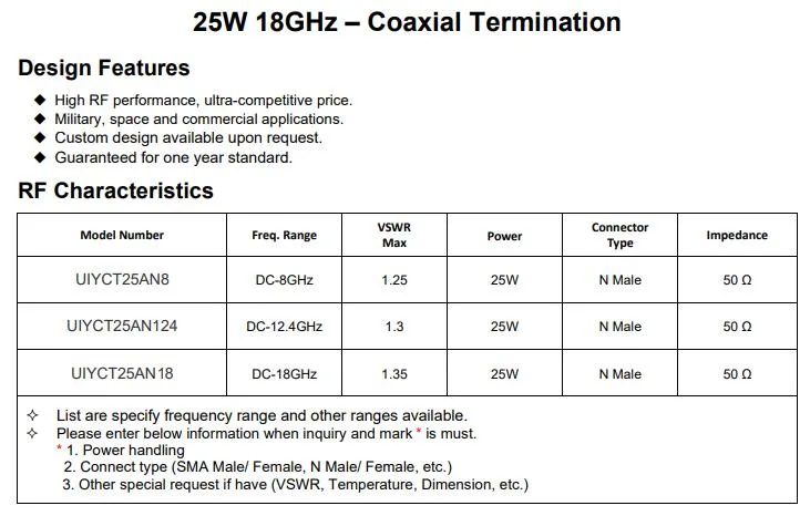 Dummy Load with DC-8GHz 25Watts 50ohm N Male Coaxial Connector RF Termination