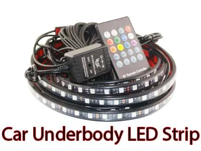 DC 12V LED Strip Lights Remote Control Car Interior Atmosphere Decoration 4PCS 36LED Multi-Color Light Indoor Atmosphere Lamp