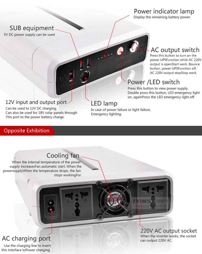 Uninterruptible Power Supply Lithium Battery 12V 42ah Portable 500W Mini UPS