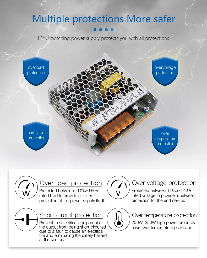 Switching Power Supply Lrs-75-12 Single Output 75W 12V 6A SMPS