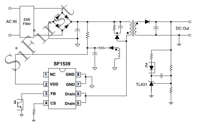 Power Switch Balance TM PWM Fixed 50kHz Fsw SF1539 IC CTC