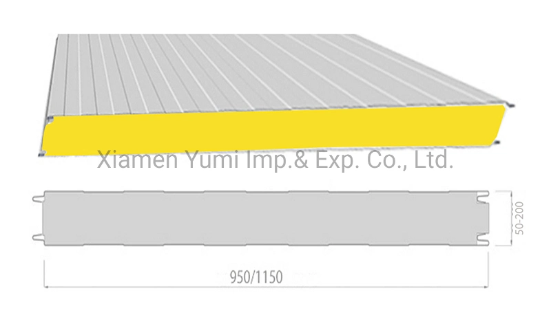 Yellow Fireproof A1 Lever Thermal&amp; Heat Insulation Rockwool Sandwich Panel for Container Board