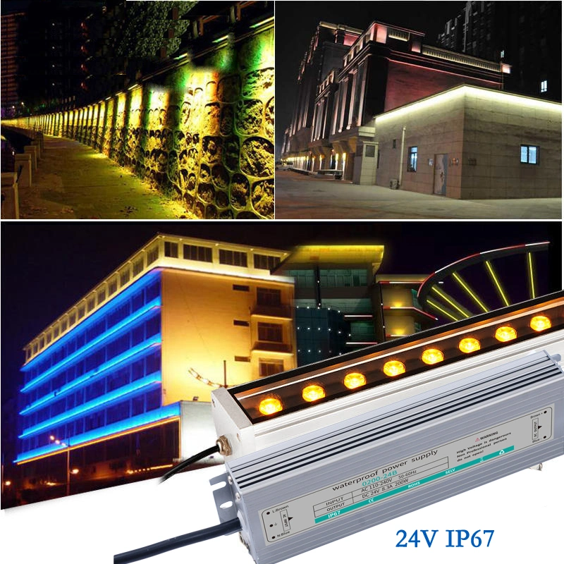 IP67 DC24V 12.5A 300W PWM AC175V to AC260V AC to DC LED Transformer 80% or 90% Power Efficiency