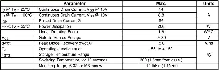 IC Switch Power Supply Mosfet Tube Irfp450 500V 14A Electronic Components, Integrated Circuit