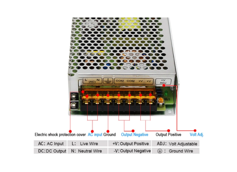 High Efficiency 150W 110V - 230V AC to DC 12V 12.5A 0-24VDC 0-36VDC 0-48VDC DC Switching Power Supply for LED Strips