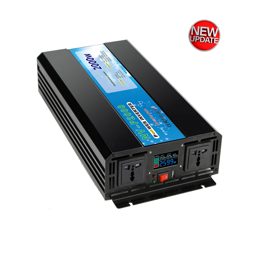 LCD Display Solar Power Inverter 1000W Pure Sine Wave Inverter 12V 24V DC to 120V 110V 220V 240V AC Converter for RV, Truck Inverter off-Grid Solar System