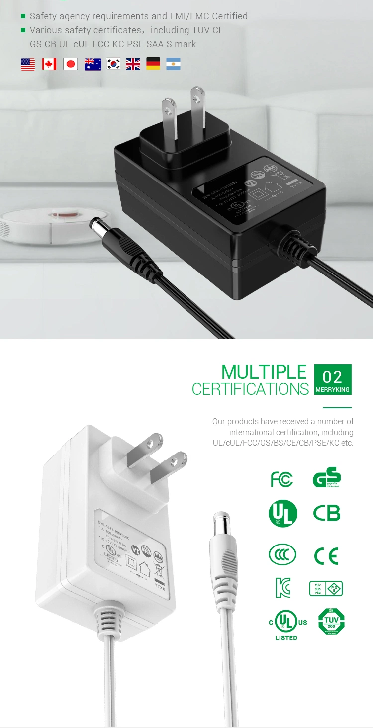 24W AC DC Power Adapter with 2 Years Warranty