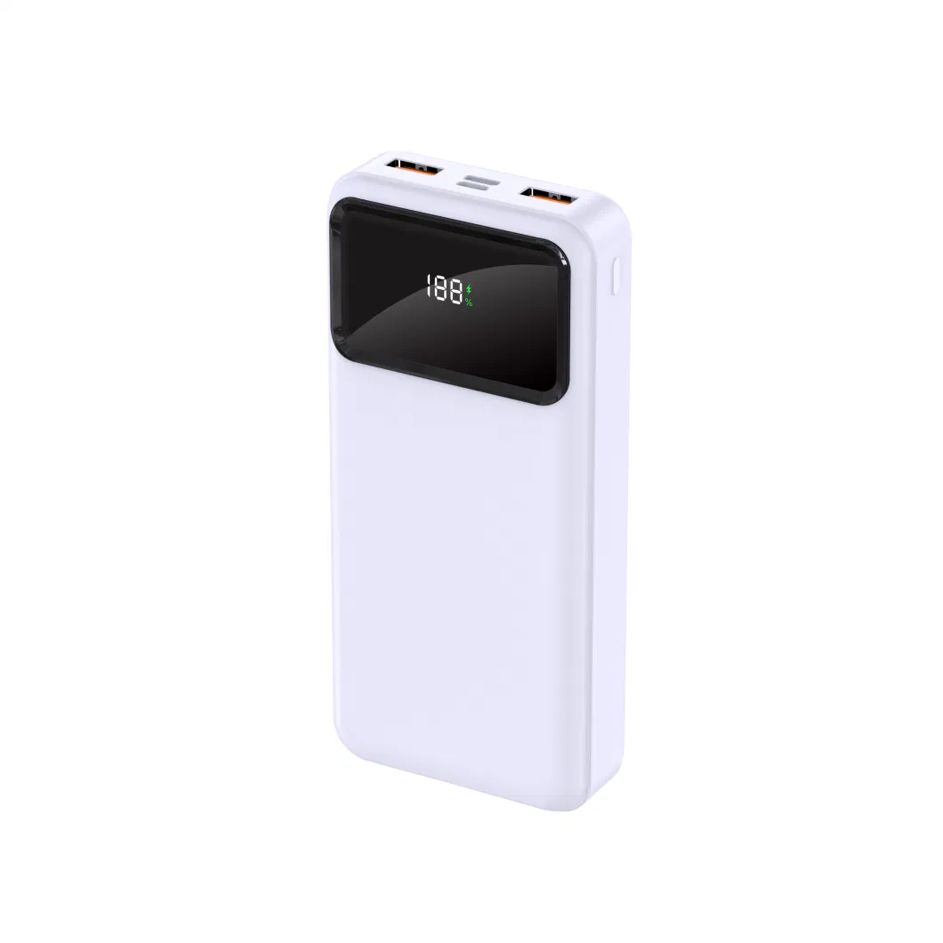 10000 mAh Mirror Screen Compact Mobile Power Supply with Cable Charging Power Bank