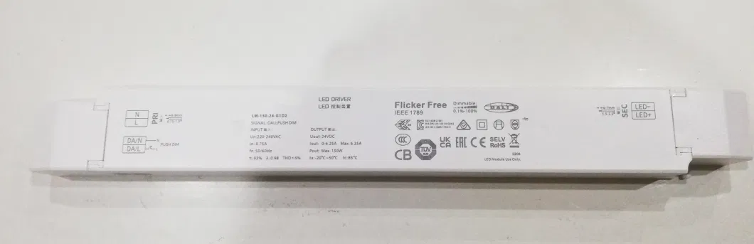 75W 12VDC CV Dali LED Intelligent Dimmable Driver Dali and Push 2 in 1 Dimmable LED Driver