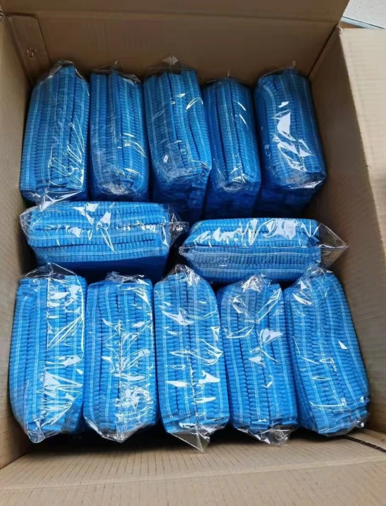Blue Non-Woven Bar Cap Disposable PP SMS 15GSM Bouffant Cap Free Sample Supply
