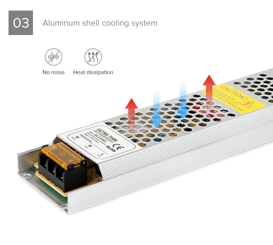 Ultra Thin LED Power Supply AC190 240 to DC12 24V 60 100 150 200 300 400 500W Transformer Adapter Driver Fcob Ws2815 Light Strip