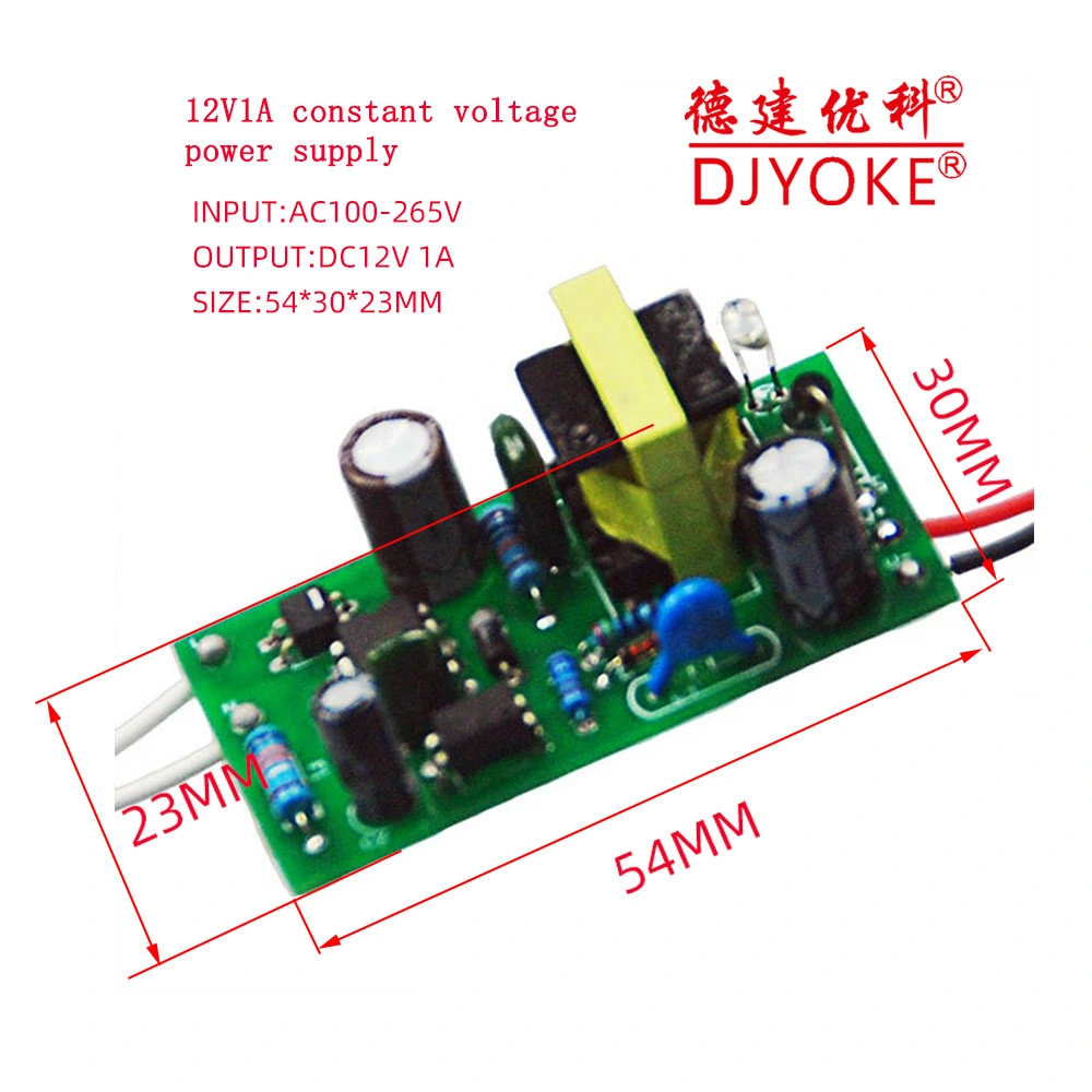 Djyoke AC DC Converter DC 12V 1A Power Supply PCBA Board Switching Power Supply Module for LED 3D Printer Camera LED Driver 07