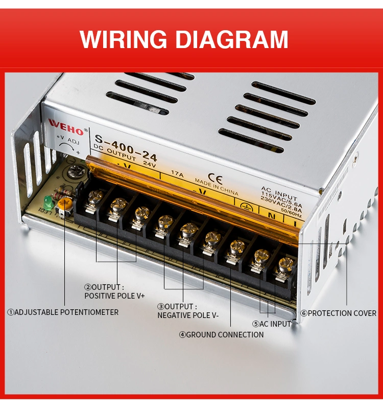 Industrial Constant Voltage DIN Rail Power Supply S-500-36 500W 110V 220V DC12V 24V 36V 48V 10A 15A AC to DC Single Output Switching Power Supply