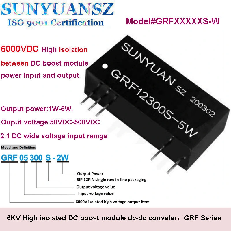 2W Output Power 12V Input to 400V Output DC DC Converter