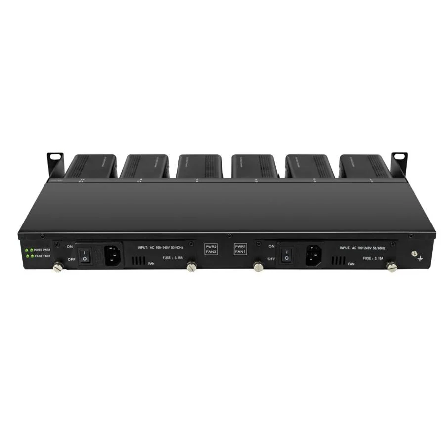 1u Rack Mount 12 Slots 10/100m and 10/100/1000m Chassis Mini Media Converter