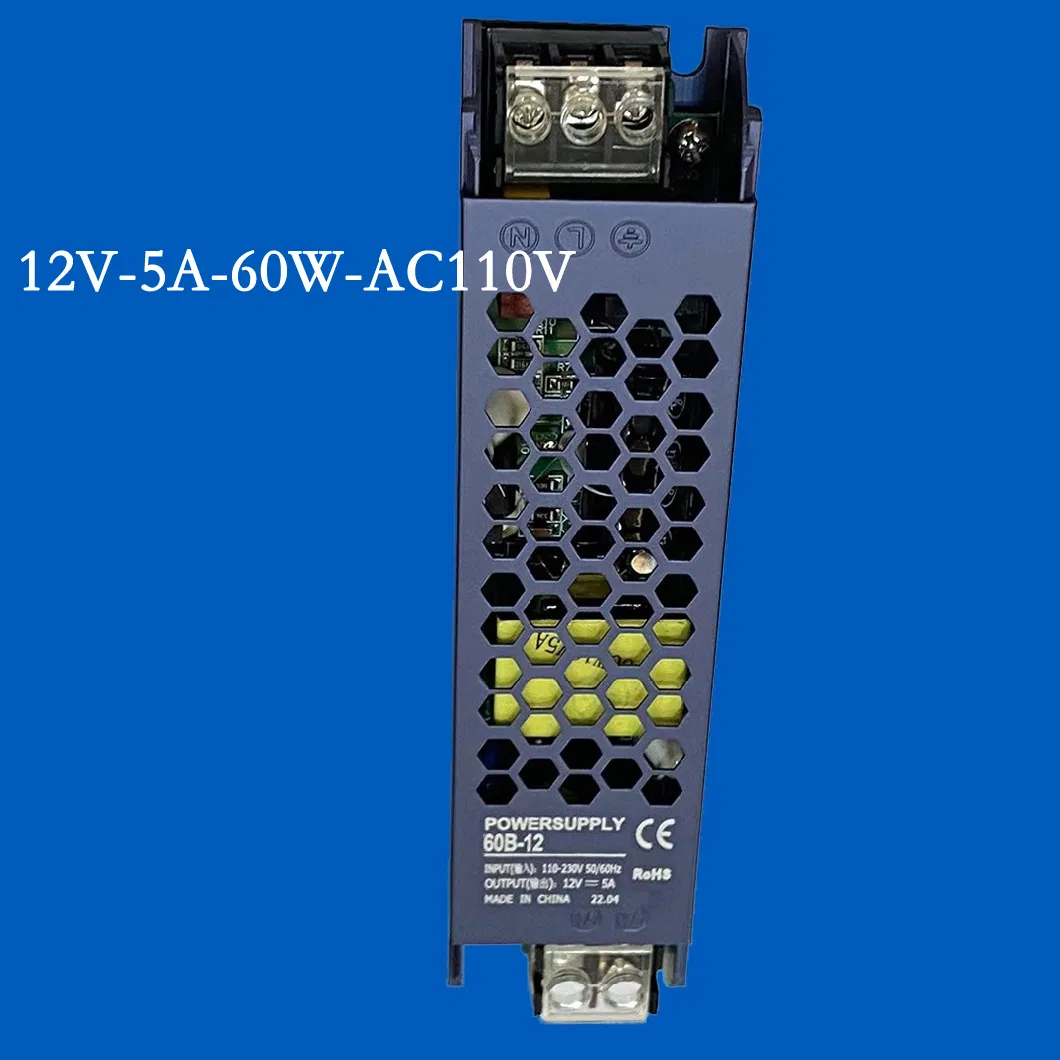 60W Indoor PWM AC110c to AC240V DC12V 5A LED Transformer/LED Driver for Full Color RGB 3535/5050 LED Strips