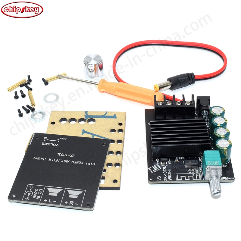 #Ckx7812 Zk-1002L 100wx2 Mini Bluetooth 5.0 Wireless Audio Power Digital Amplifier Board Stereo AMP DC 12V 24V