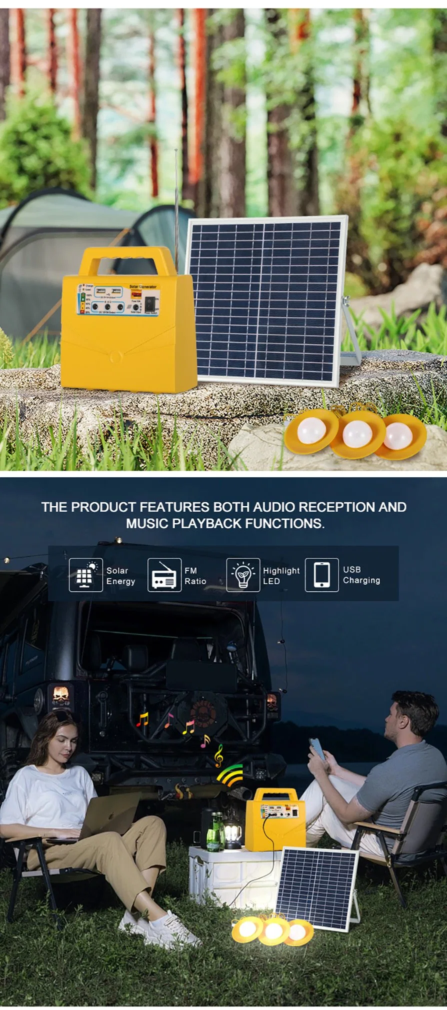 20W Solar Energy Generator System Portable Energy Storage Power Supply Family Work Emergency Backup Power Supply