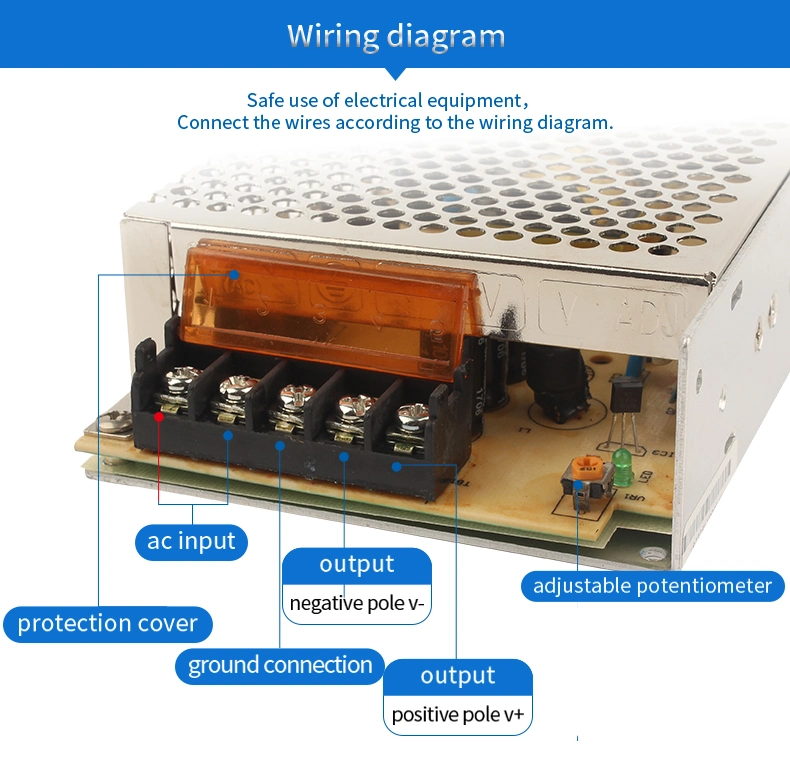50W Single Phase Output Switching Power Supply with CE, RoHS