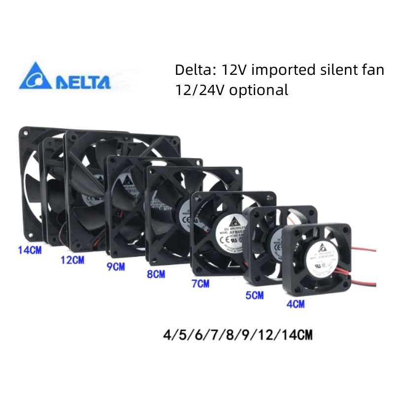 Delta 4/6cm/7cm 8cm 9cm 12cm Silent 12V/24V Power Amplifier Chassis Inverter Cooling Fan