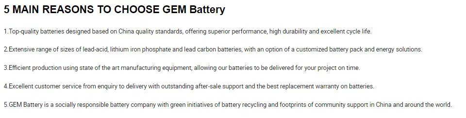 12V 38ah Tubular Gel AGM VRLA Energy Opzs / Opzv Gzv Quality Maintenance Free Mf Battery for Solar Telecom