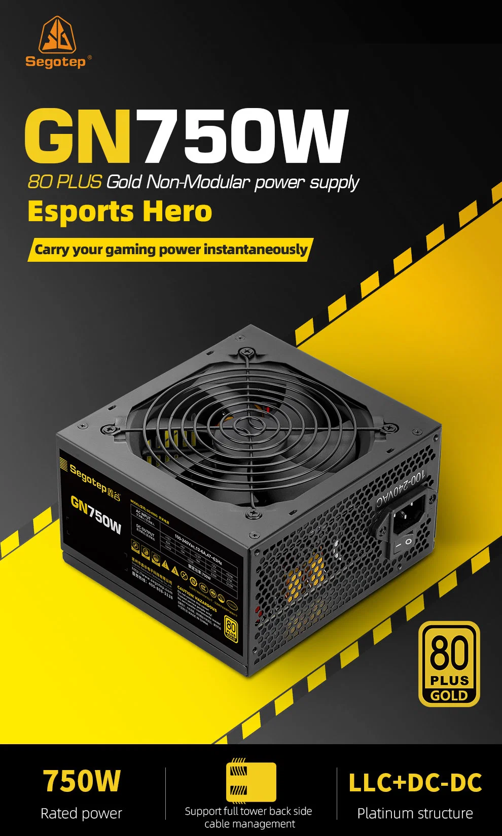 OEM 850W 650W 750W Power Supply- 80 Plusgold Certified-ATX PSU Active Pfc- Gaming PC Computer Switching Power Supply Segotep