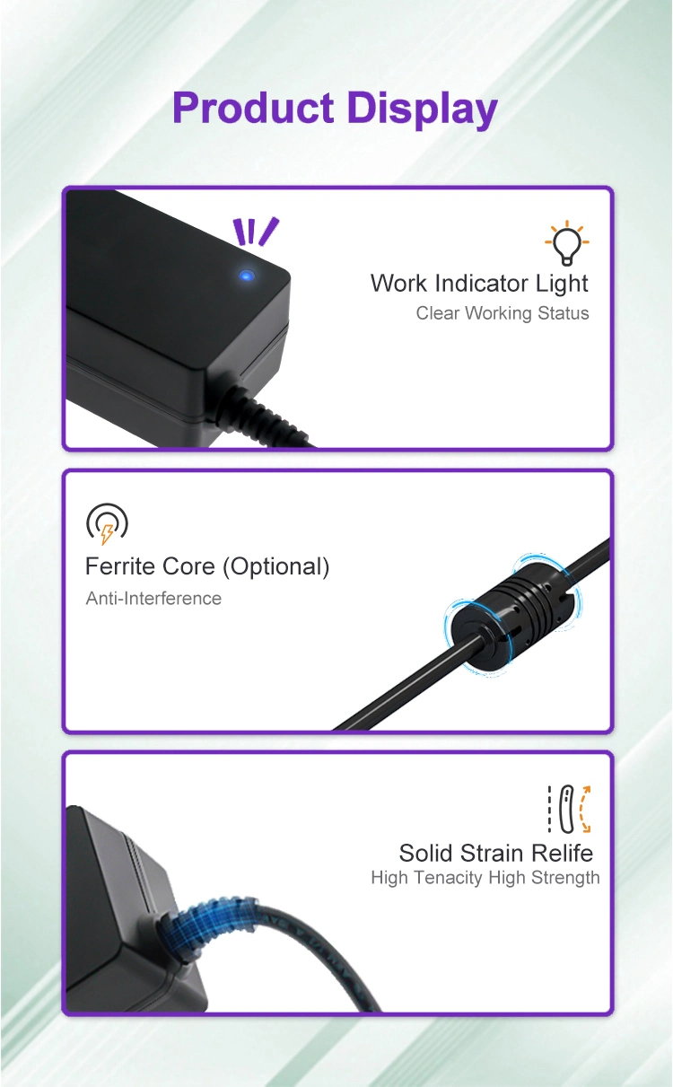 12V 15V 18V 24V 30V 36V 48V 4A 5A 6A 7A 8A 10A 15A 20A Desktop Power Adapter EMC FCC UL cUL PSE GS Ukca SAA C-Tick Kc Kcc Desktop Power Supply