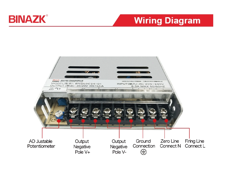 Bina S-350-24 12V 24V 48V 350W 400W AC DC Single Switching Power Supply Industrial SMPS