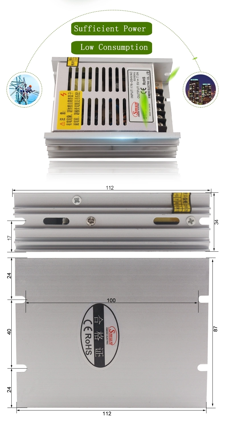 Smun SMB-50-5 50W 5V 10A Thin Constant Voltage Power Supply