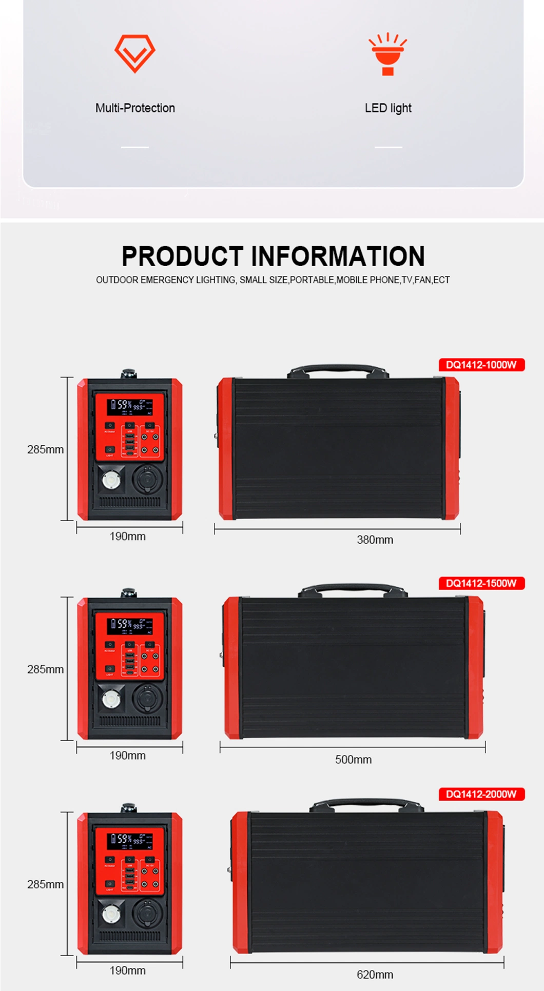 Factory Outlet 220V Electricity Solar Charger Emergency Mobile Solar Power Mobile Power Supply